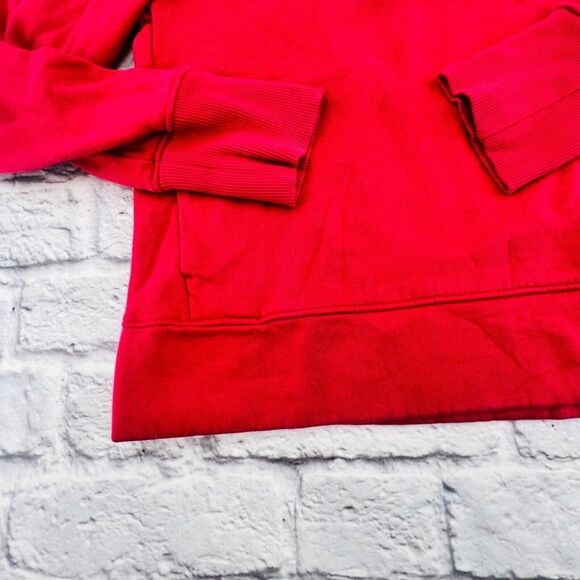 Under Armour Loose Pullover Hoodie Sweatshirt Medium Pink Logo Long Sleeve - Picture 3 of 8